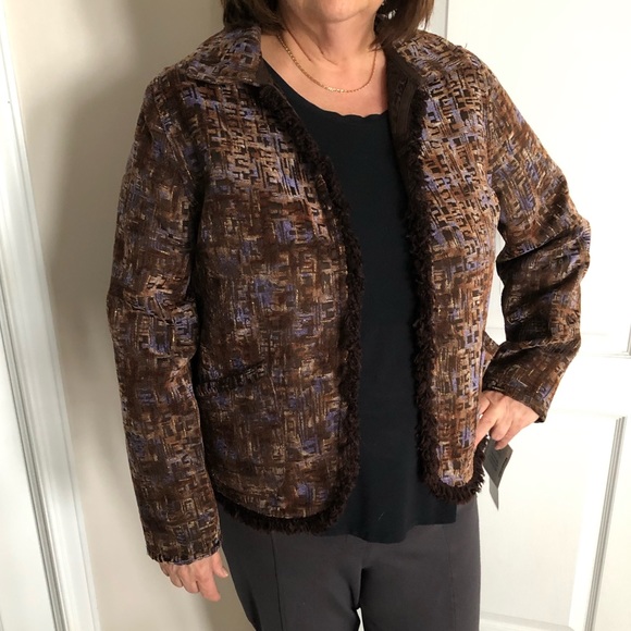 NWT TanJay Petites Brown and Purple Reversible Jacket - Picture 1 of 10